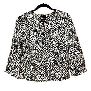 Black and Cream Bollero-Style Jacket